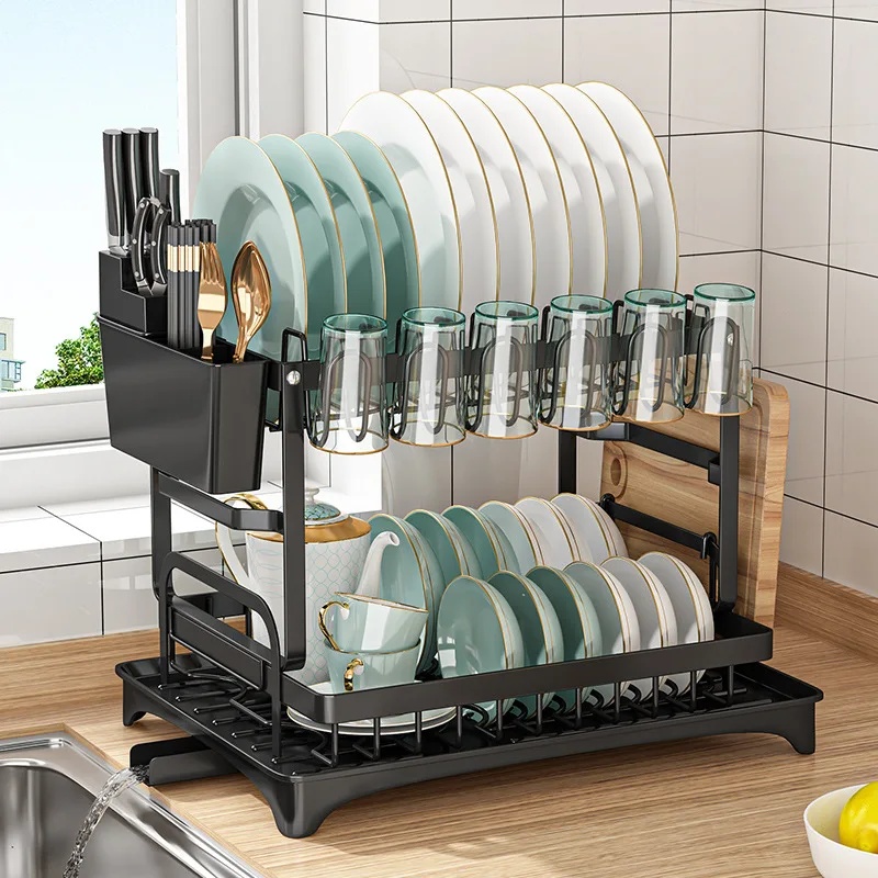 2段式食器乾燥ラック キッチンボウル水切りラック 台所用品乾 - Commercial Kitchen Knife Holder のレビューと価格