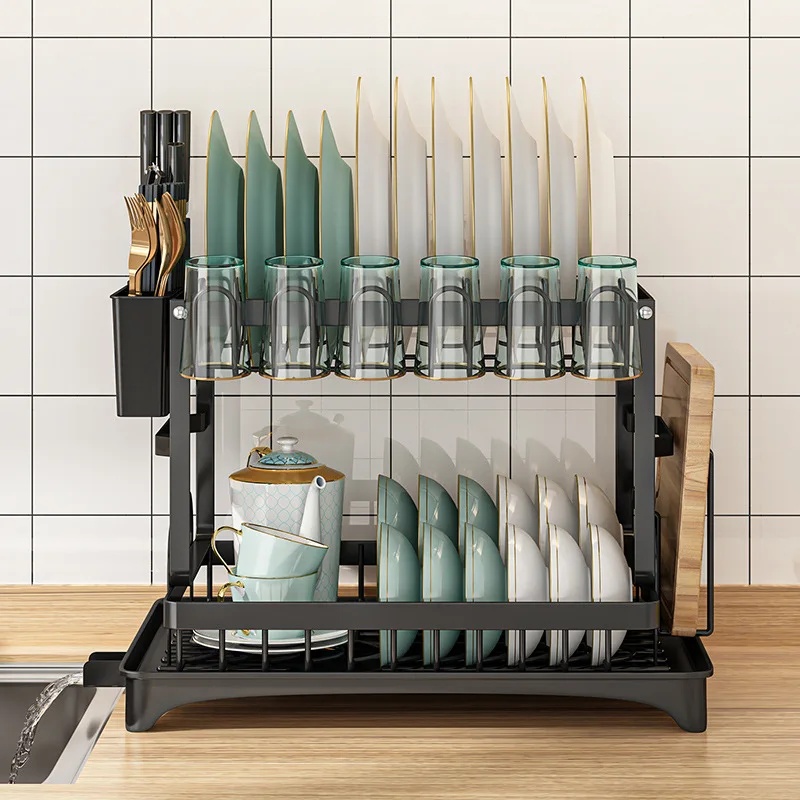 2段式食器乾燥ラック キッチンボウル水切りラック 台所用品乾 - Commercial Kitchen Knife Holder のレビューと価格
