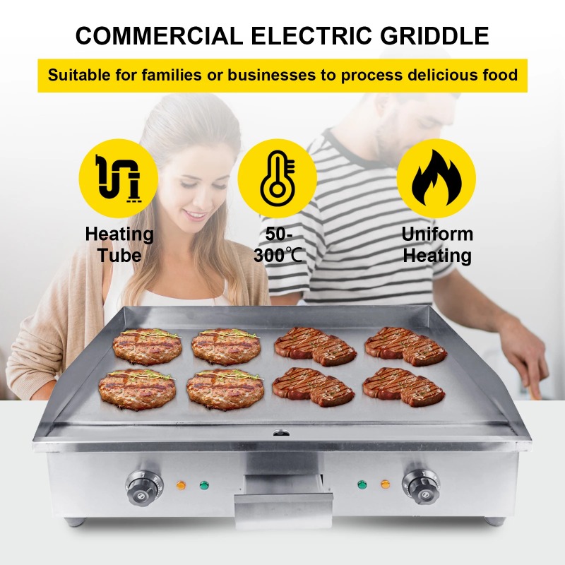 新型商品 業務用電気グリドル 温度調節機能付き フラットトッ - Electric Griddle Flat Top のレビューと価格