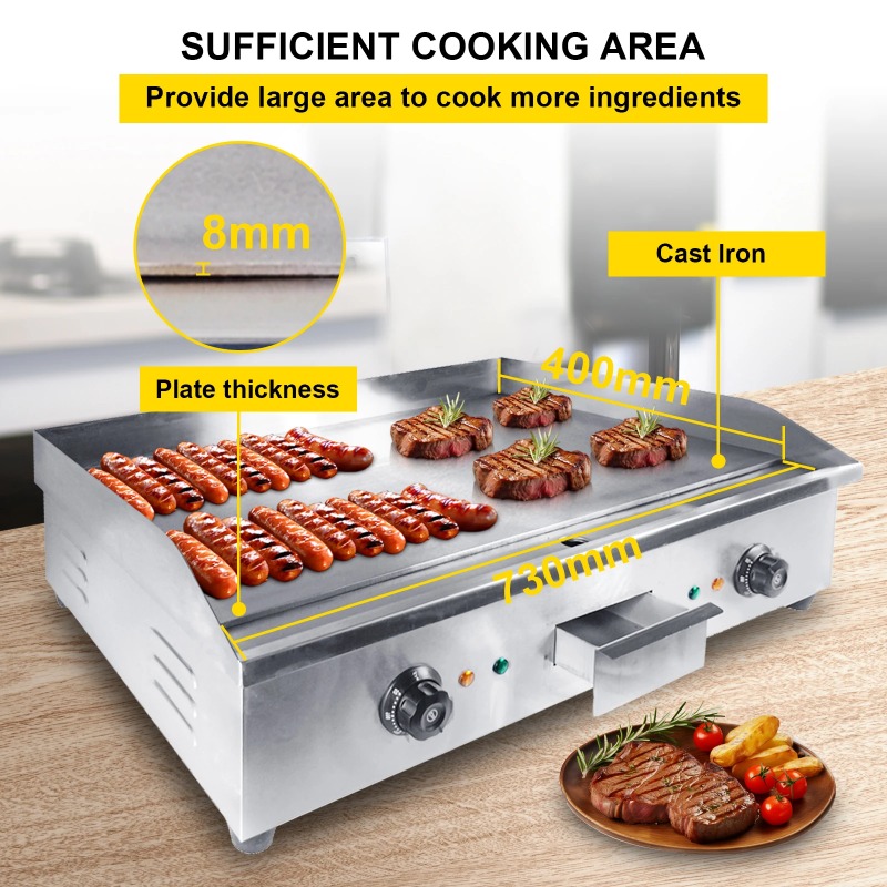 新型商品 業務用電気グリドル 温度調節機能付き フラットトッ - Electric Griddle Flat Top のレビューと価格