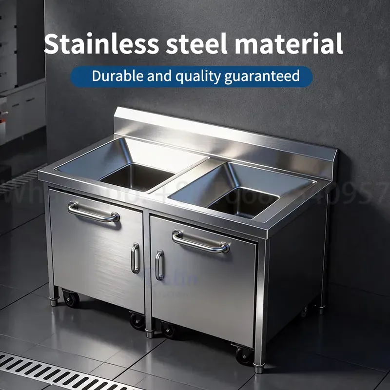 業務用ステンレス製304プルアウト式ゴミ箱キャビネット、シン - Commercial Kitchen Garbage Can のレビューと価格