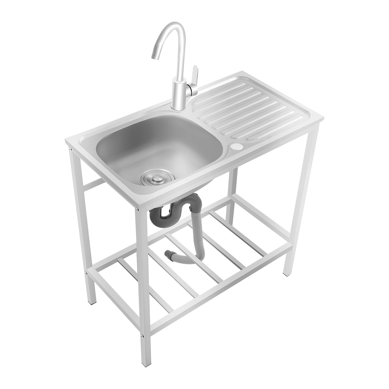 ユーティリティシンク、自立式ステンレス製洗濯槽、清掃台と収納 - Commercial Kitchen Taps のレビューと価格