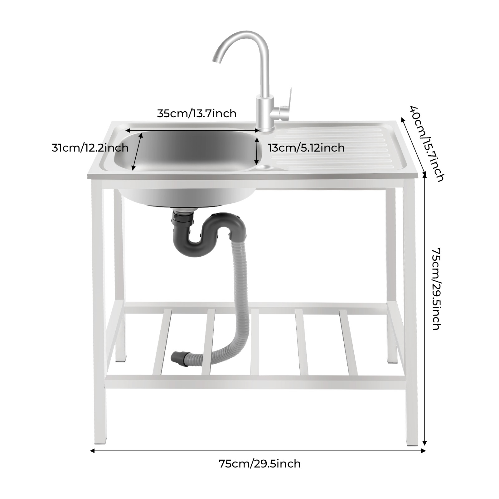 ユーティリティシンク、自立式ステンレス製洗濯槽、清掃台と収納 - Commercial Kitchen Taps のレビューと価格