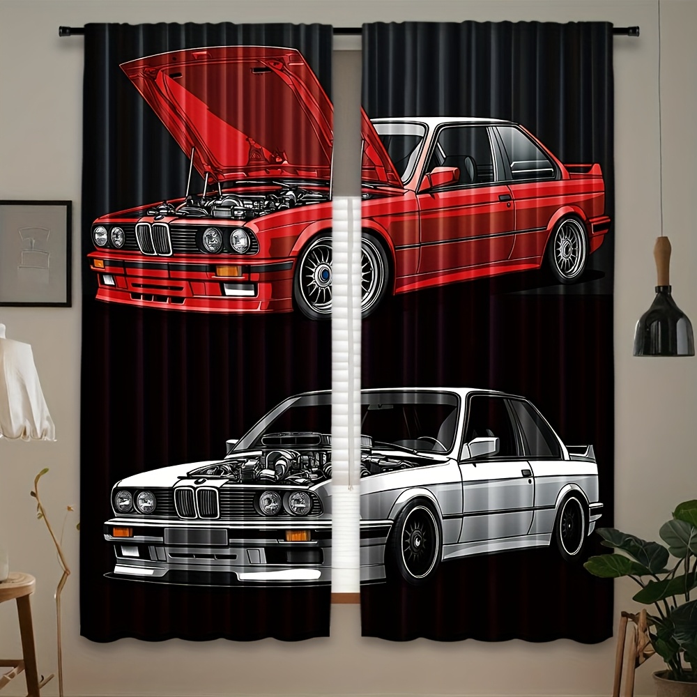 2枚セット、トレンディな車のデザインのカーテン、長持ちするポ - Commercial Kitchen Canopy のレビューと価格